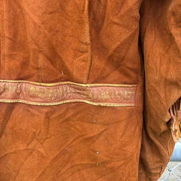 Vintage 1940s Leather Suede Western Rockabilly Fringe Jacket Size Large - Picture 12 of 13